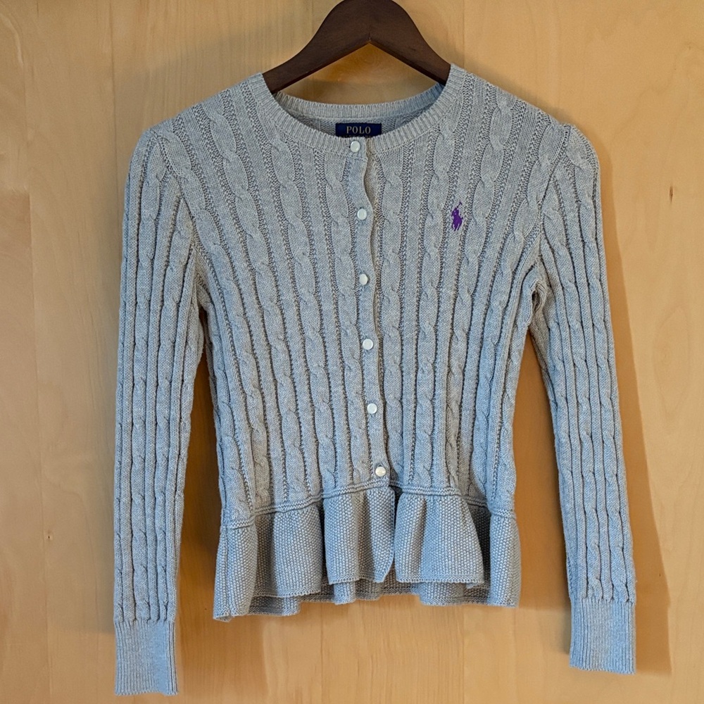 Polo by Ralph Lauren Gray Cable Knit Sweater